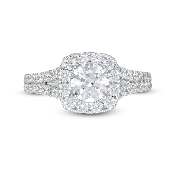 1-7/8 CT. T.w. Certified Diamond Frame Split Shank Engagement Ring in Platinum (I/Si2)