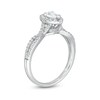 Thumbnail Image 3 of 3/4 CT. T.W. Pear-Shaped Diamond Frame Twist Shank Engagement Ring in Platinum (I/SI2)