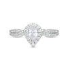 Thumbnail Image 4 of 3/4 CT. T.W. Pear-Shaped Diamond Frame Twist Shank Engagement Ring in Platinum (I/SI2)