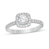 Thumbnail Image 0 of 1 CT. T.W. Certified Diamond Cushion Frame Engagement Ring in Platinum (I/SI2)