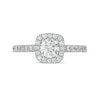 Thumbnail Image 4 of 1 CT. T.W. Certified Diamond Cushion Frame Engagement Ring in Platinum (I/SI2)