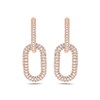 1 CT. T.W. Composite Diamond Double Link Drop Earrings in 10K Rose Gold