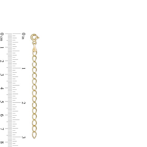 3.48mm Curb Chain Extender in Solid 14K Gold - 3"