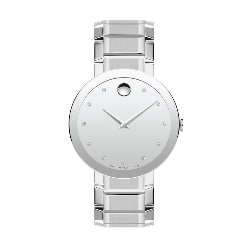 Men's Movado Sapphire™ Diamond Accent Watch with Silver-Tone Dial (Model: 0607587)