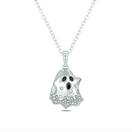 1/20 CT. T.W. Diamond Ghost Pendant in Sterling Silver