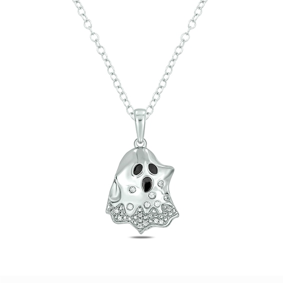 1/20 CT. T.w. Diamond Ghost Pendant in Sterling Silver