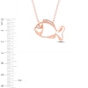 Thumbnail Image 1 of 1/20 CT. T.W. Diamond Fish Pendant in Sterling Silver with 14K Rose Gold Plate