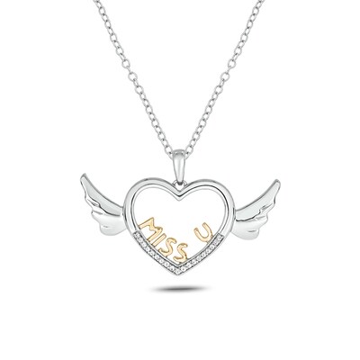 New 14k Gold Winged Heart Pendant