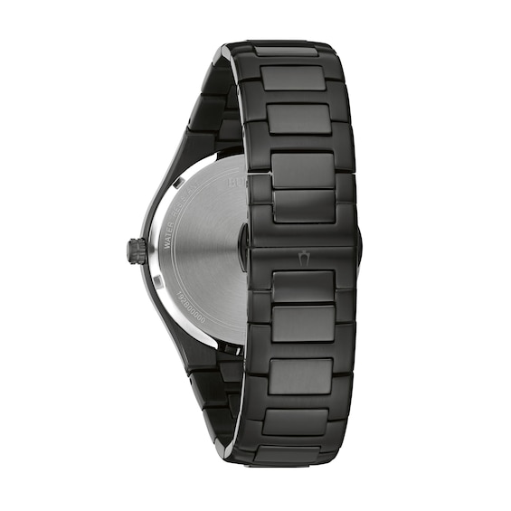 Men's Exclusive Bulova Diamond Accent Black IP Chronograph Watch with Black Dial (Model: 98D173)