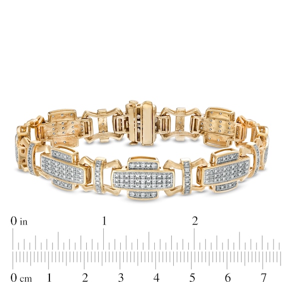 1-1/2 CT. T.w. Diamond Layered Cross Link Bracelet in 10K Gold