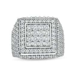 4 CT. T.W. Square Composite Diamond Double Frame Ring in 10K White Gold