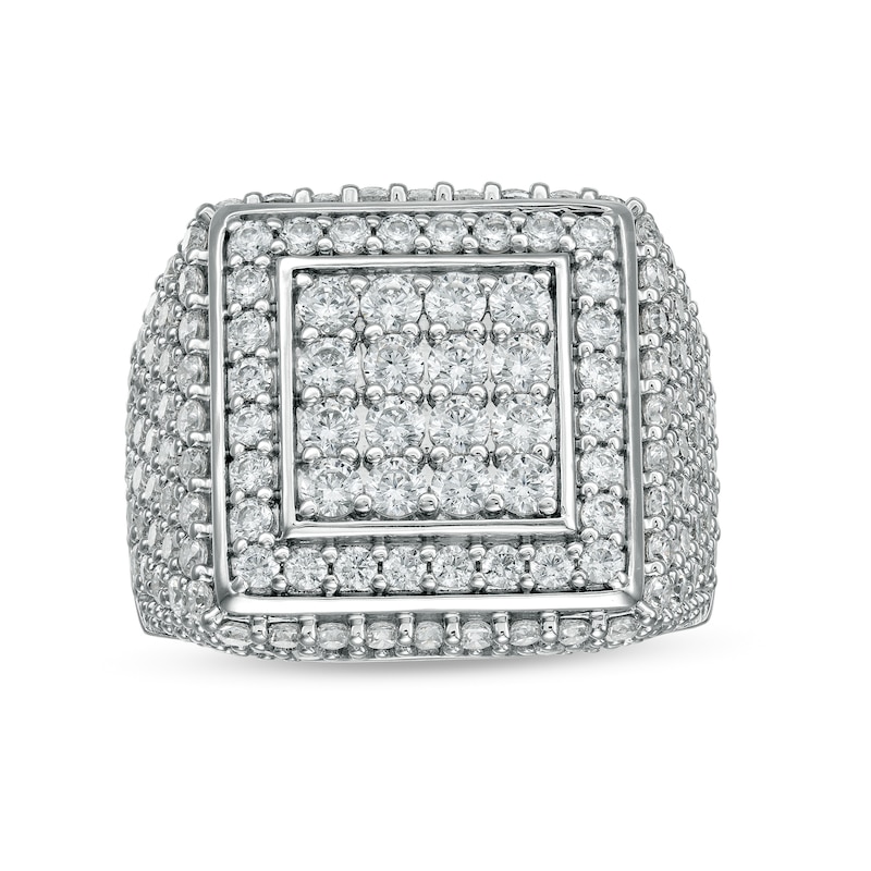 Main Image 1 of 4 CT. T.W. Square Composite Diamond Double Frame Ring in 10K White Gold