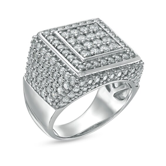 4 CT. T.w. Square Composite Diamond Double Frame Ring in 10K White Gold