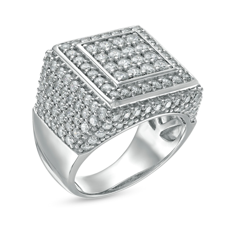 Main Image 2 of 4 CT. T.W. Square Composite Diamond Double Frame Ring in 10K White Gold