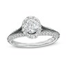 Thumbnail Image 1 of Vera Wang Love Collection Limited Edition 1-1/5 CT. T.W. Certified Diamond Oval Frame Ring in 14K White Gold (I/SI2)
