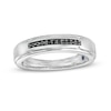 Thumbnail Image 1 of Vera Wang Men's Limited Edition 1/10 CT. T.W. Black Enhanced Diamond Wedding Band in 14K White Gold