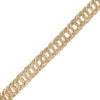 Thumbnail Image 1 of 6.0mm Interwoven Double Link Chain Bracelet in Hollow 10K Gold - 7.5"