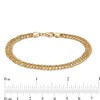Thumbnail Image 4 of 6.0mm Interwoven Double Link Chain Bracelet in Hollow 10K Gold - 7.5"