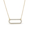 Thumbnail Image 1 of Glitter Enamel Sideways Paper Clip Necklace in 14K Gold