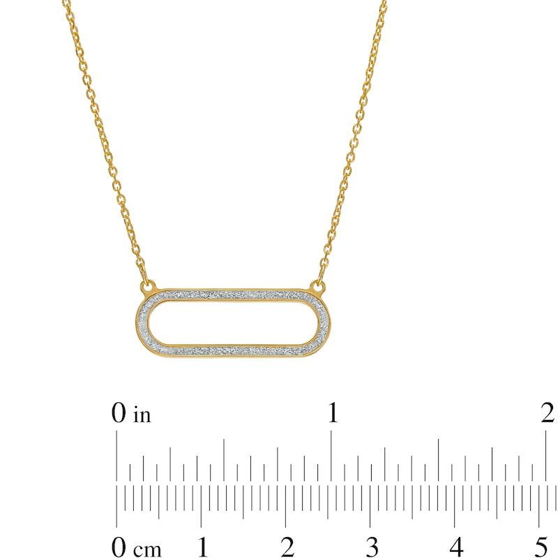 Main Image 3 of Glitter Enamel Sideways Paper Clip Necklace in 14K Gold