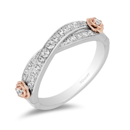Enchanted Disney Belle 1/3 CT. Diamond Twist Anniversary Band in 14K Two-Tone Gold