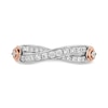 Thumbnail Image 3 of Enchanted Disney Belle 1/3 CT. Diamond Twist Anniversary Band in 14K Two-Tone Gold