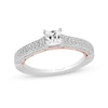 Thumbnail Image 1 of Enchanted Disney Ariel 1 CT. T.W. Princess-Cut Diamond Double Row Engagement Ring in 14K Two-Tone Gold