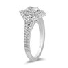 Thumbnail Image 2 of Enchanted Disney Cinderella 1 CT. T.W Oval Diamond Double Frame Split Shank Engagement Ring in 14K White Gold
