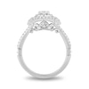 Thumbnail Image 2 of Enchanted Disney Cinderella 1 CT. T.W Oval Diamond Double Frame Split Shank Engagement Ring in 14K White Gold