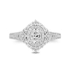 Thumbnail Image 4 of Enchanted Disney Cinderella 1 CT. T.W Oval Diamond Double Frame Split Shank Engagement Ring in 14K White Gold
