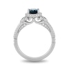 Thumbnail Image 2 of Enchanted Disney Cinderella Oval London Blue Topaz and 1/3 CT. T.W. Diamond Frame Engagement Ring in 14K White Gold