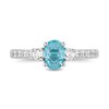 Thumbnail Image 4 of Enchanted Disney Jasmine Oval Swiss Blue Topaz and 1/2 CT. T.W. Diamond Engagement Ring in 14K Two-Tone Gold