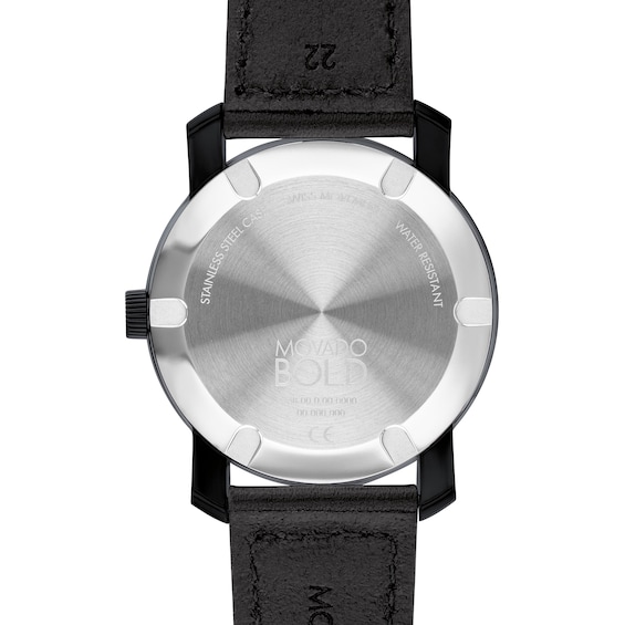 Men's Movado BoldÂ® Tr90 Black Strap Watch with Blue Dial (Model: 3600761)