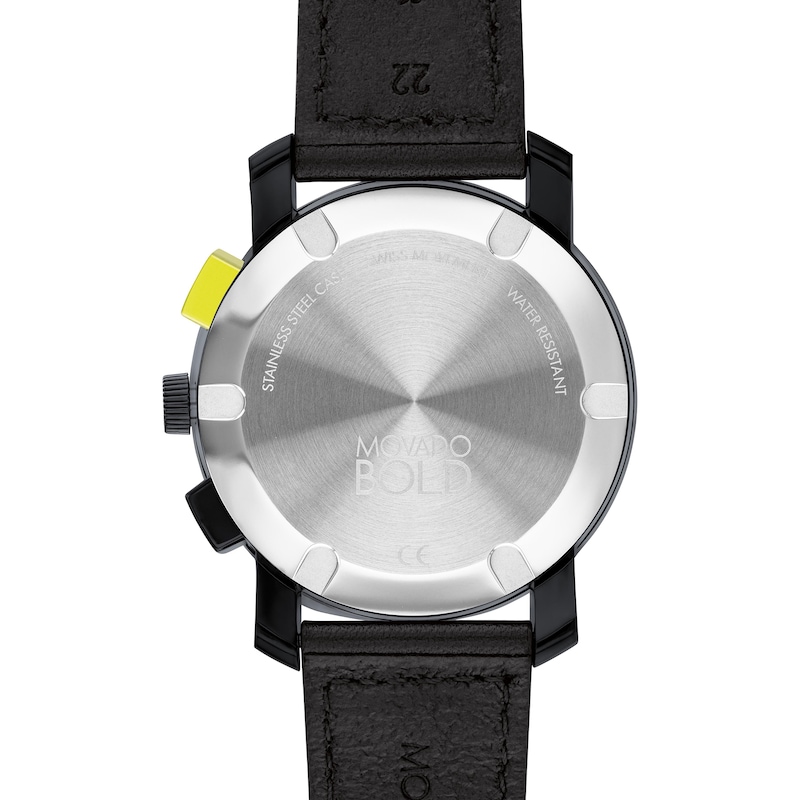 Main Image 3 of Men's Movado Bold® TR90 Black Chronograph Strap Watch with Yellow Dial (Model: 3600766)