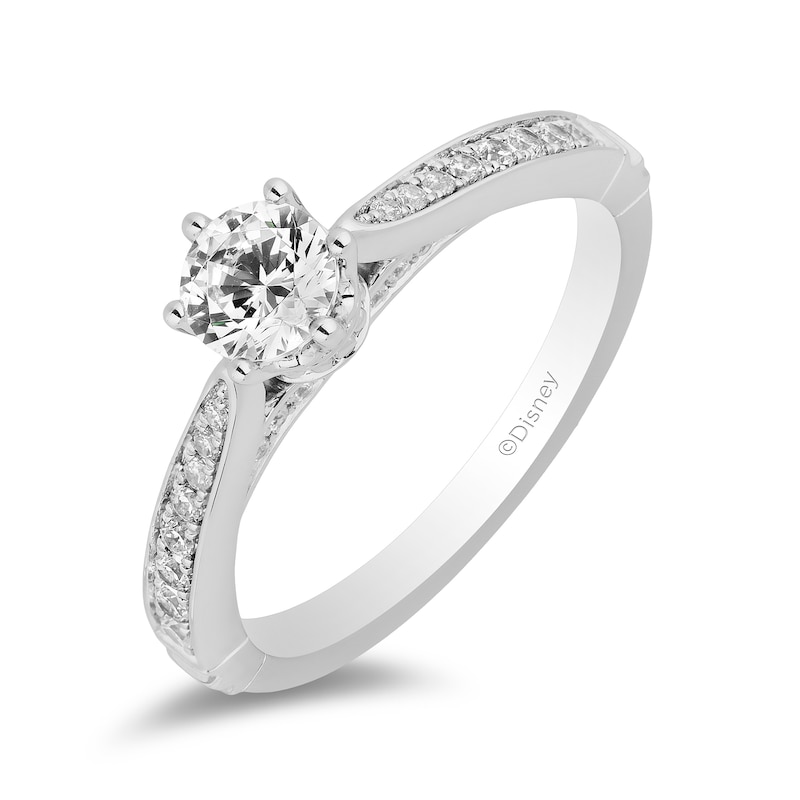 Main Image 1 of Enchanted Disney Majestic Princess 3/4 CT. T.W. Diamond Crown Engagement Ring in 14K White Gold