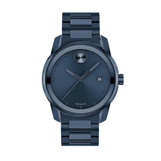 Men's Movado Bold® Verso Blue IP Watch with Blue Dial (Model: 3600737)