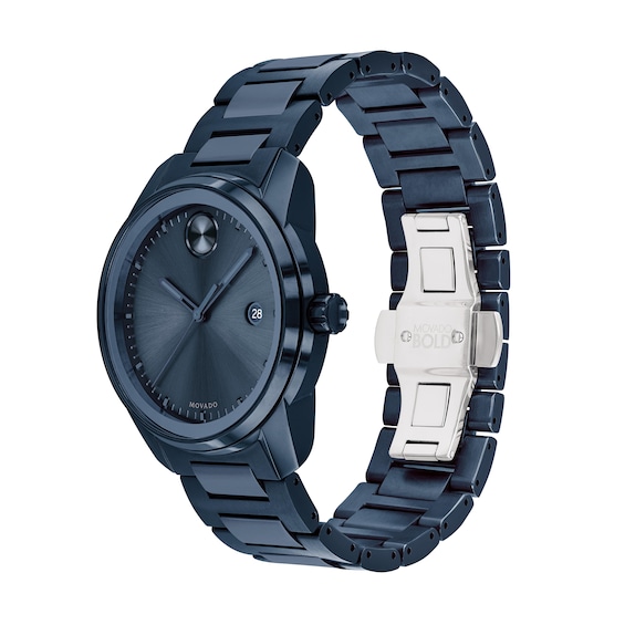 Men's Movado BoldÂ® Verso Blue IP Watch with Blue Dial (Model: 3600737)