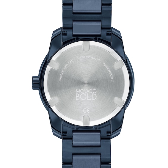 Men's Movado BoldÂ® Verso Blue IP Watch with Blue Dial (Model: 3600737)