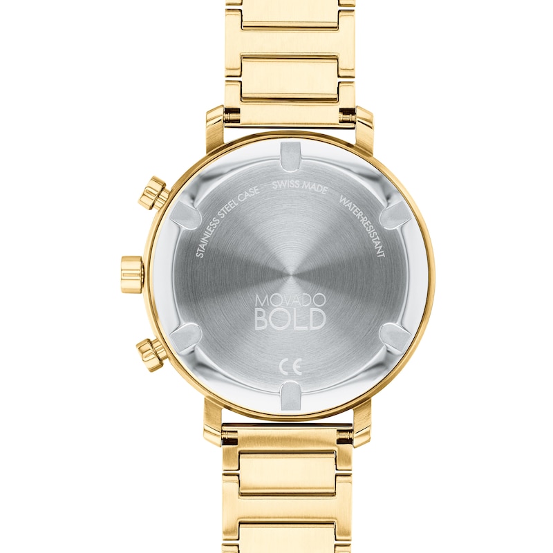 Main Image 3 of Ladies' Movado Bold® Evolution Gold-Tone IP Chronograph Watch with Mother-of-Pearl Dial (Model: 3600788)