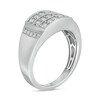 Thumbnail Image 3 of 3/4 CT. T.W. Diamond Triple Row Rectangle-Top Collar Ring in 10K White Gold