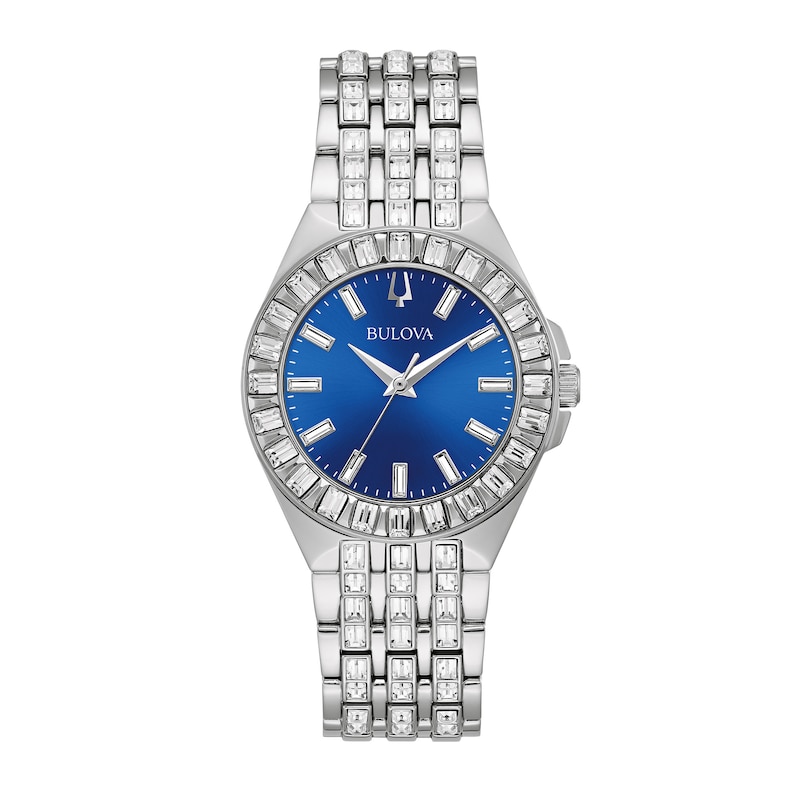 Main Image 1 of Ladies' Bulova Phantom Baguette Crystal Accent Watch with Blue Dial (Model: 96L290)
