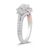Thumbnail Image 2 of Enchanted Disney Belle 1-1/4 CT. T.W. Diamond Flower Split Shank Engagement Ring in 14K White Gold