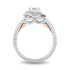 Thumbnail Image 3 of Enchanted Disney Belle 1-1/4 CT. T.W. Diamond Flower Split Shank Engagement Ring in 14K White Gold