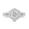Thumbnail Image 4 of Enchanted Disney Belle 1-1/4 CT. T.W. Diamond Flower Split Shank Engagement Ring in 14K White Gold