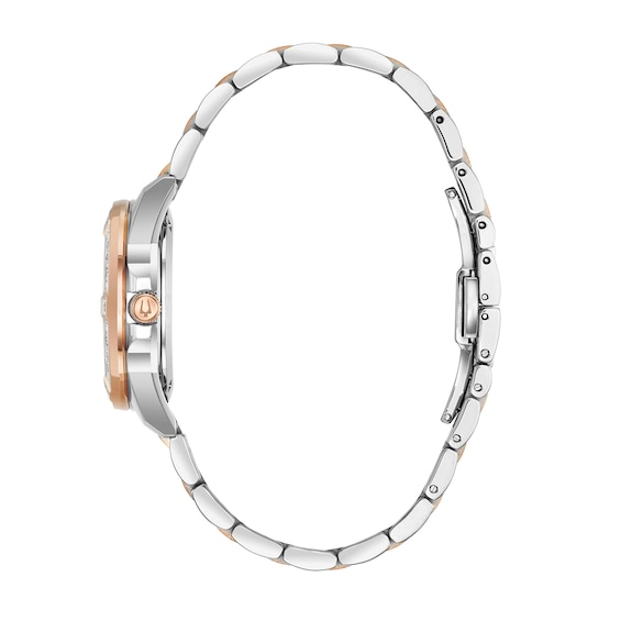 Ladies' Bulova Marine Star 1/10 CT. T.w. Diamond Two-Tone Watch with Mother-of-Pearl Dial (Model: 98R234)