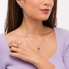 Thumbnail Image 2 of Blue and White Lab-Created Sapphire Frame Pendant, Ring and Earrings Set in Sterling Silver and 14K Gold Over Silver