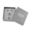 Thumbnail Image 4 of Blue and White Lab-Created Sapphire Frame Pendant, Ring and Earrings Set in Sterling Silver and 14K Gold Over Silver