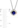 Thumbnail Image 5 of Blue and White Lab-Created Sapphire Frame Pendant, Ring and Earrings Set in Sterling Silver and 14K Gold Over Silver