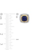 Thumbnail Image 6 of Blue and White Lab-Created Sapphire Frame Pendant, Ring and Earrings Set in Sterling Silver and 14K Gold Over Silver