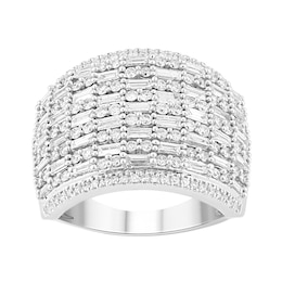 2 CT. T.W. Composite Diamond Multi-Row Ring in 10K White Gold